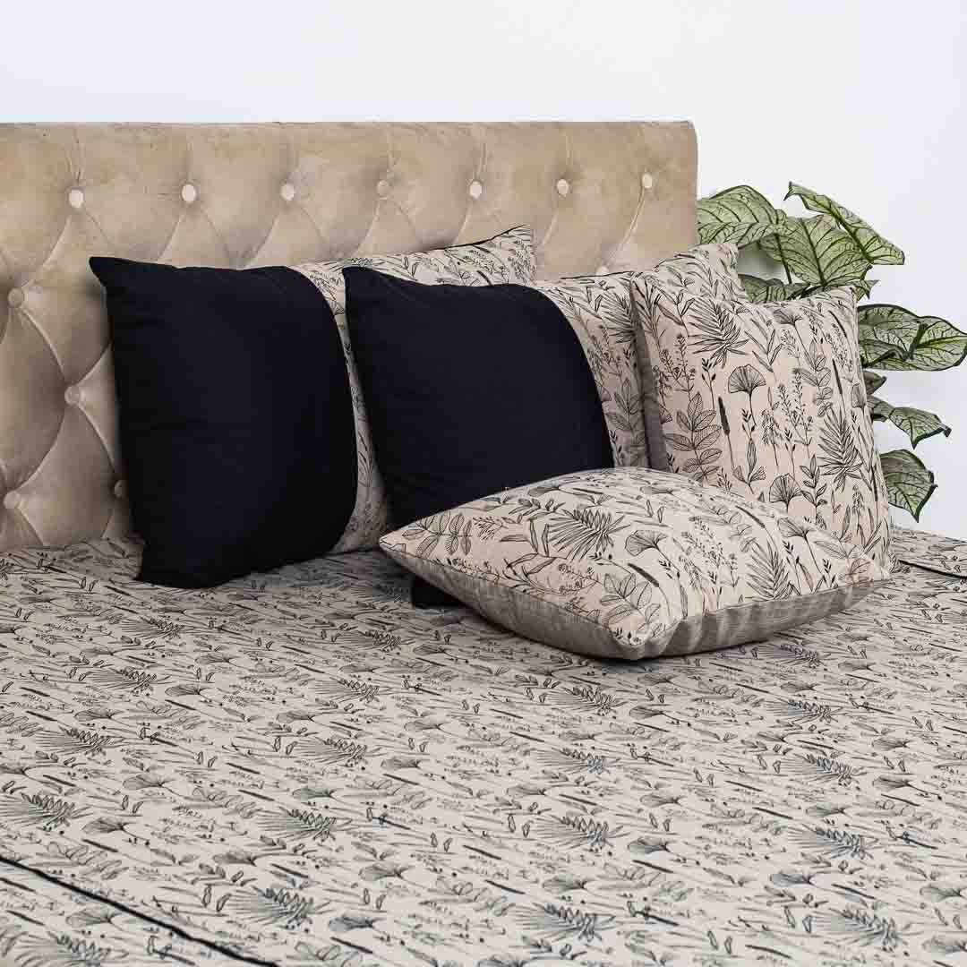 Grey Premium Cotton Jacquard Exp Bedcover Set (1+2+2)