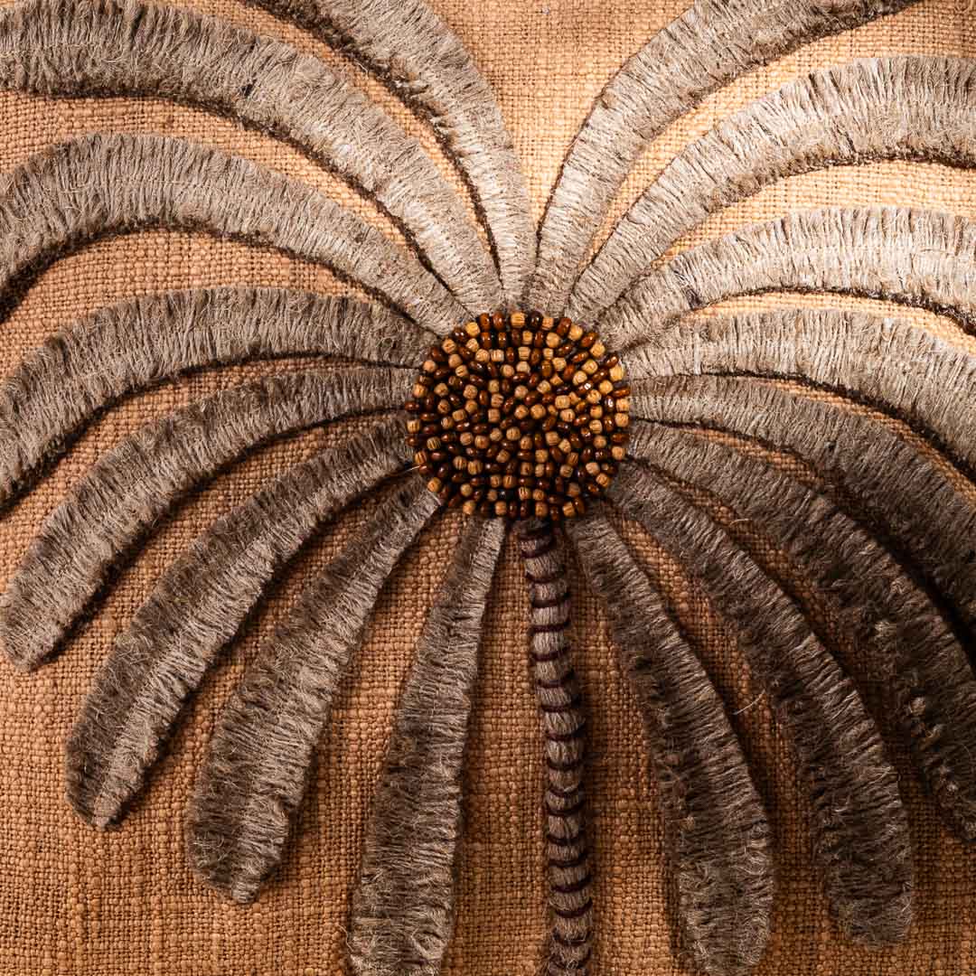 Gorgeous Palm Tree Cushion Cover with Hand Work