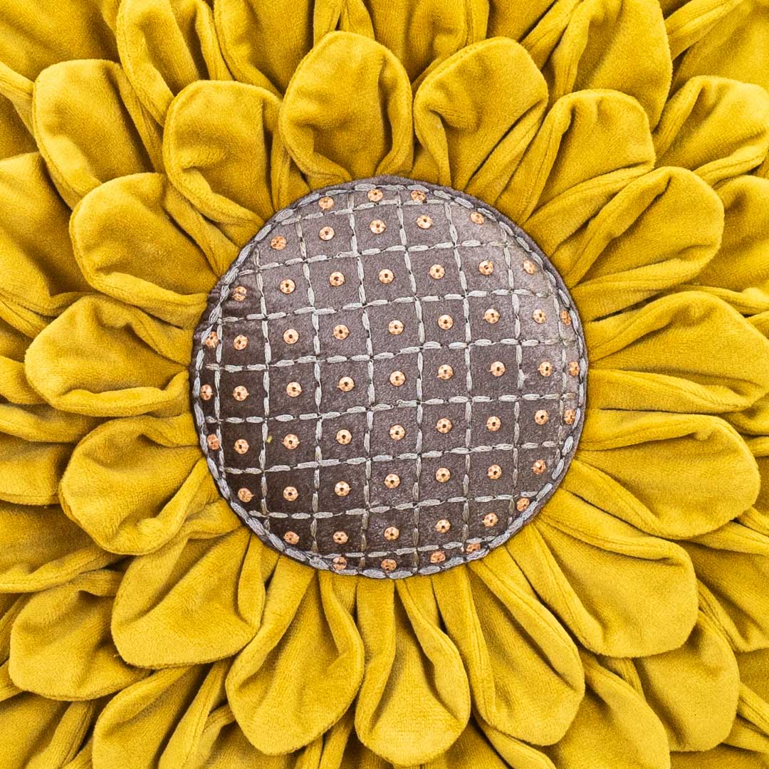 Luxe Velvet Sunflower Cushion Cover
