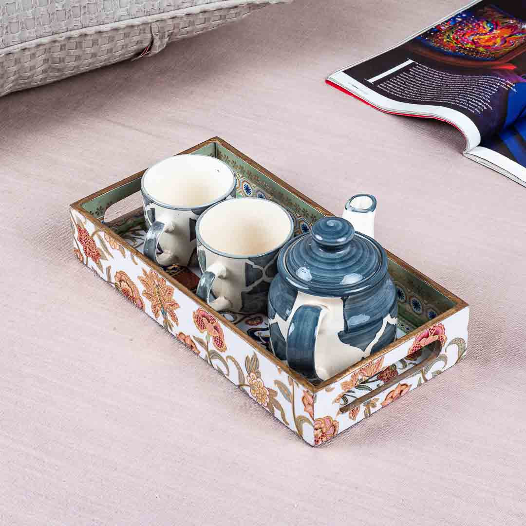 Rectangle Elephant Design Mdf Tray