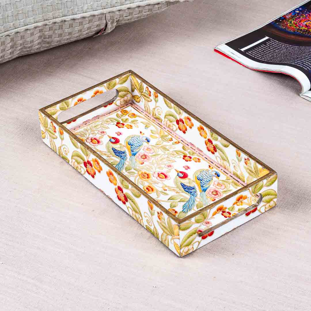 Premium Bird Rectangle Mdf Tray Design Four 13X5X1.5 Inch