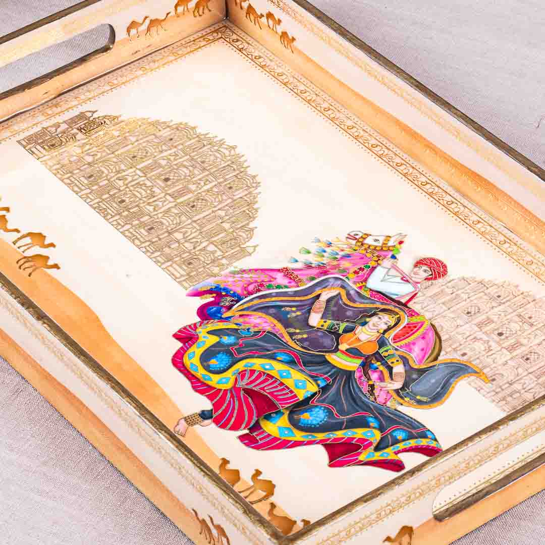 Premium Rani Rectangle Mdf Tray Design Eight 8X14X2 Inch