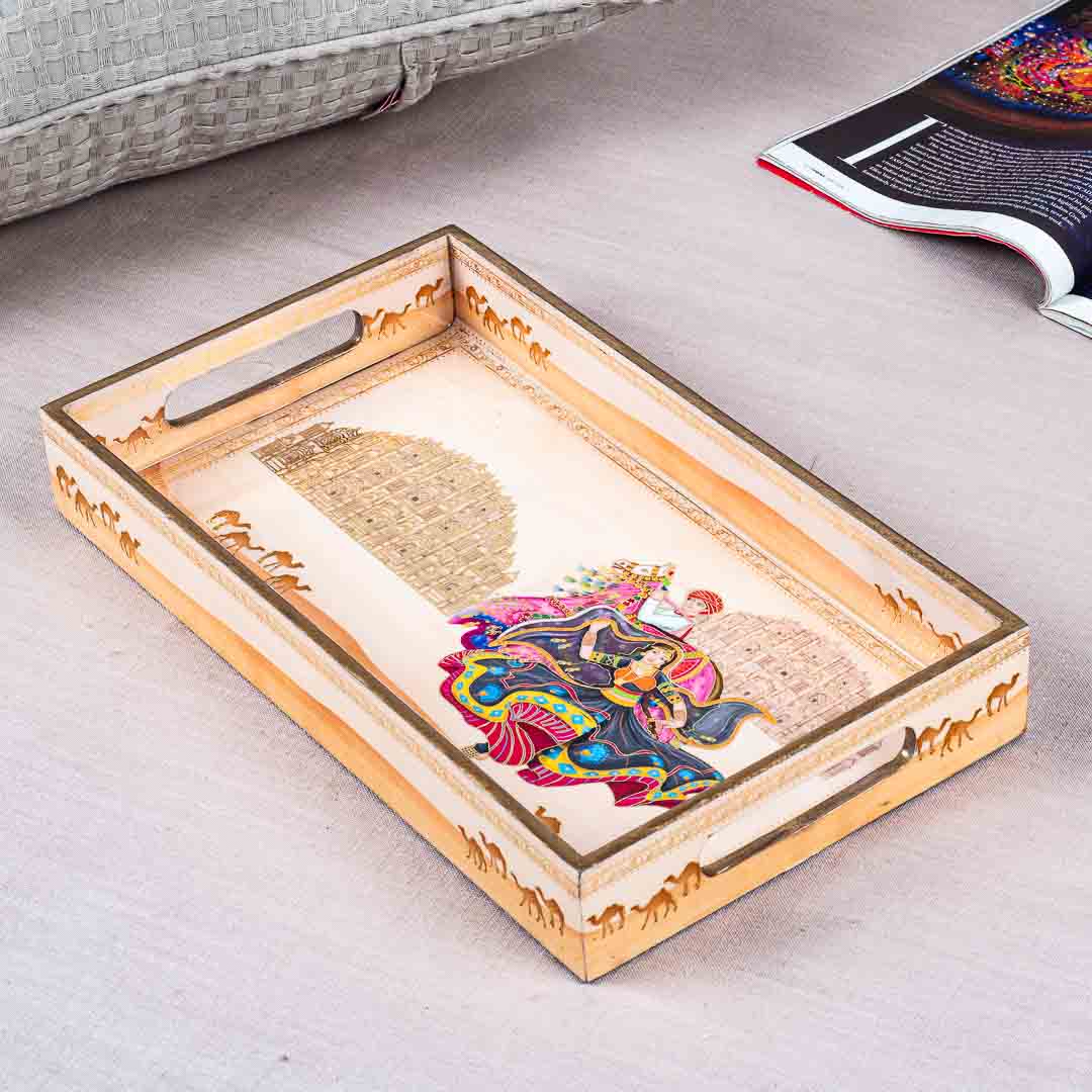 Premium Moghal Rectangle MDF Tray