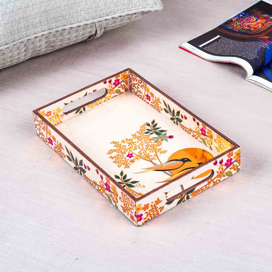 Premium Love Bird Rectangle Mdf Tray Design Nine 8X12X2 Inch