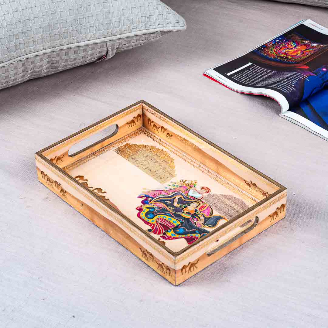 Premium Rani Rectangle Mdf Tray Design Eight 8X12X2 Inch