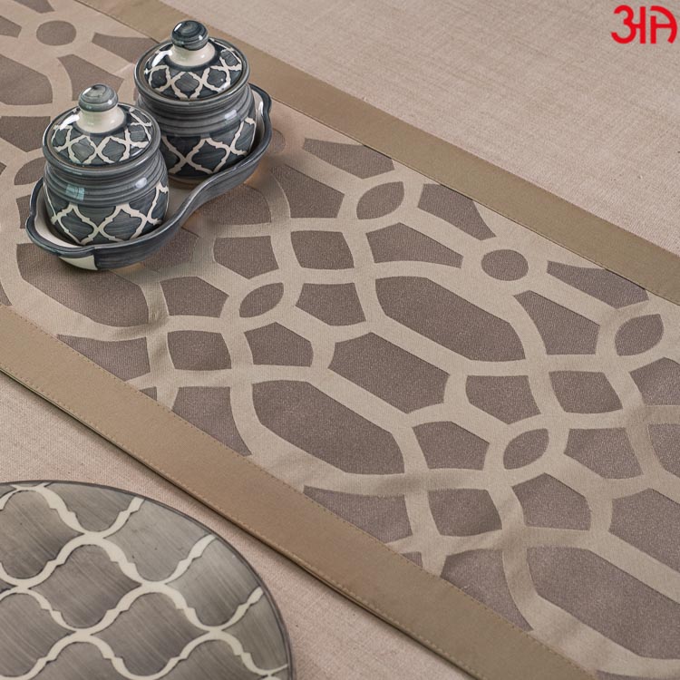 Golden Abstract Table Runner (13x72) Inch