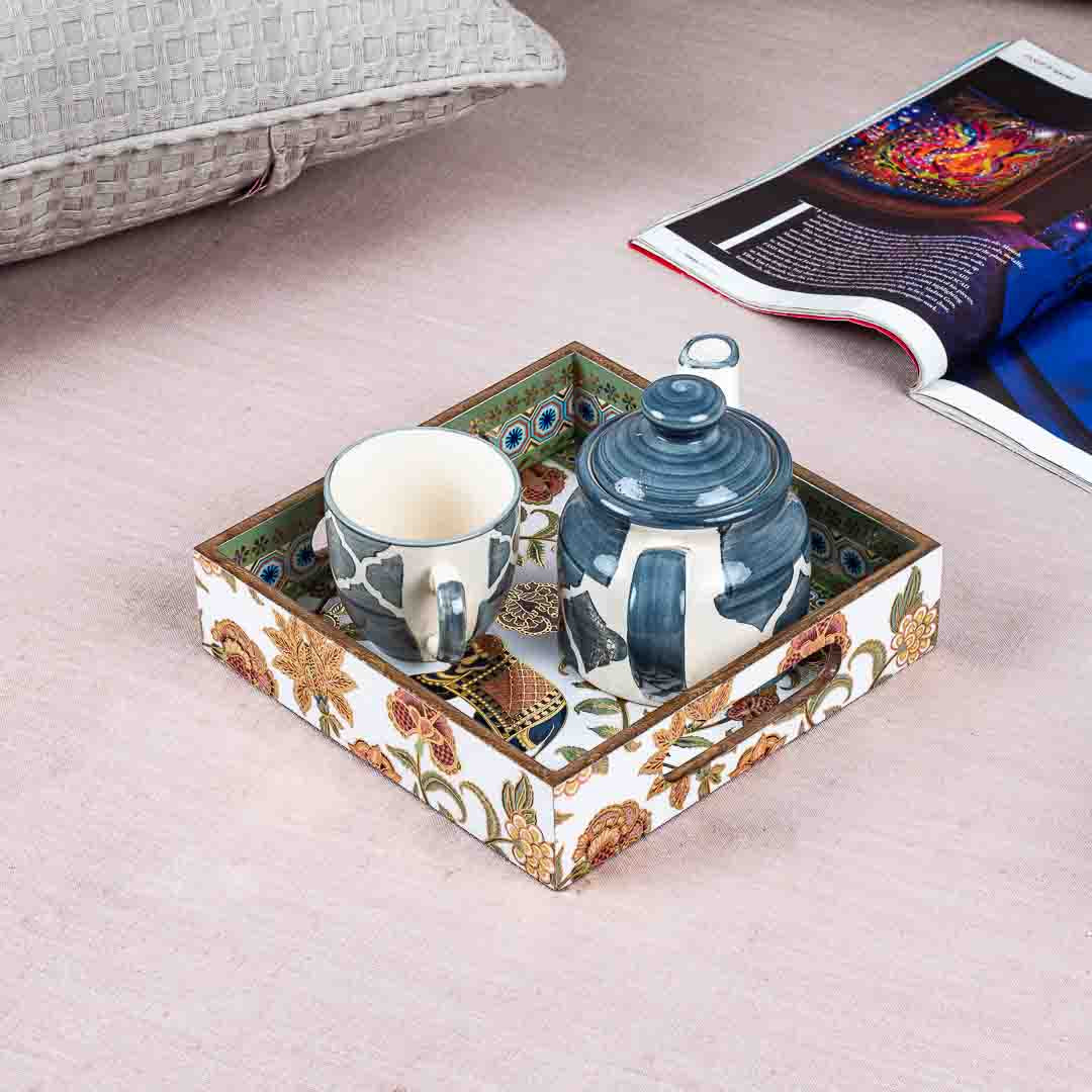 Premium Elephant Square Mdf Tray Design Three 8X8 Inch