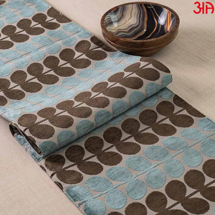 Blue And Brown Twig Design Table Runner (13x72) Inch