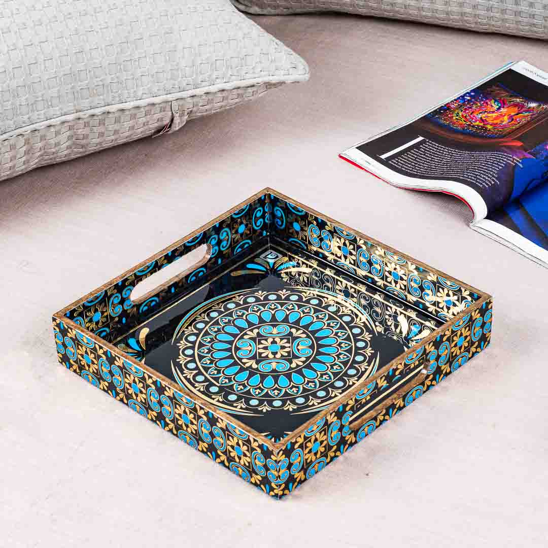 Premium Abstract Square Mdf Tray Design Five 10X10 Inch