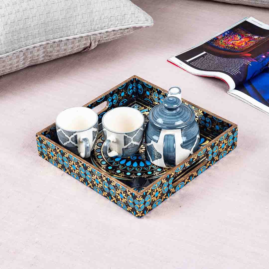 Premium Abstract Square Mdf Tray Design Five 10X10 Inch