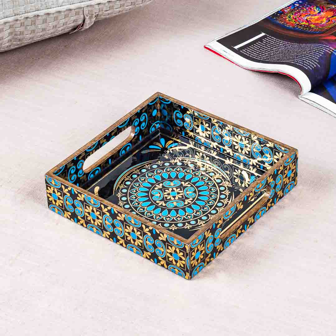 Premium Abstract Square Mdf Tray Design Five 8X8 Inch