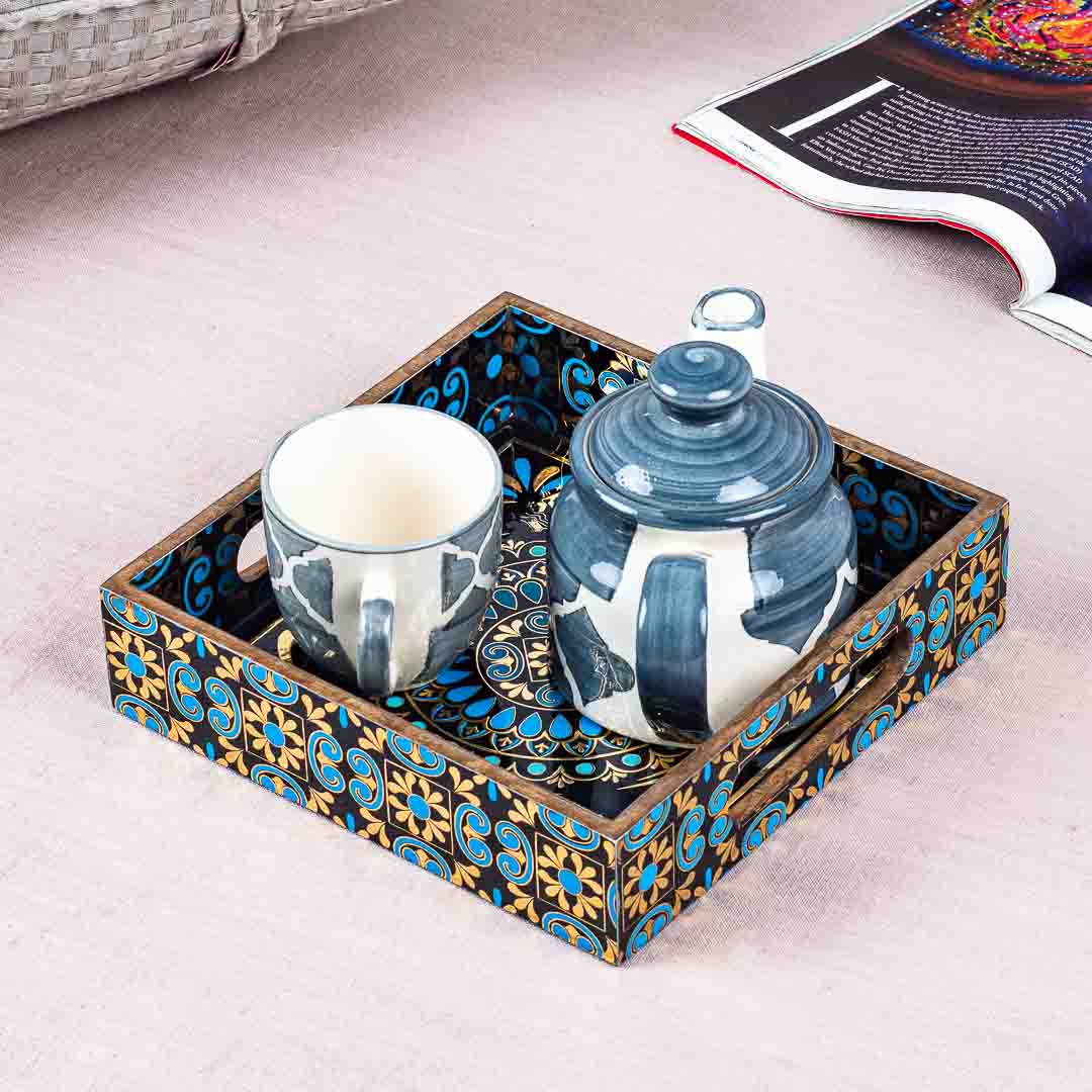 Premium Abstract Square Mdf Tray Design Five 8X8 Inch