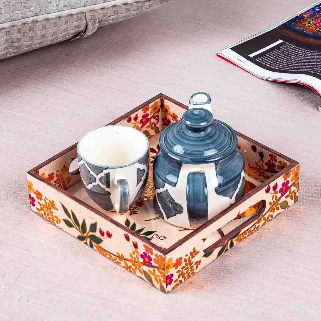 Premium Love Baird Square Mdf Tray Design Nine 8X8 Inch