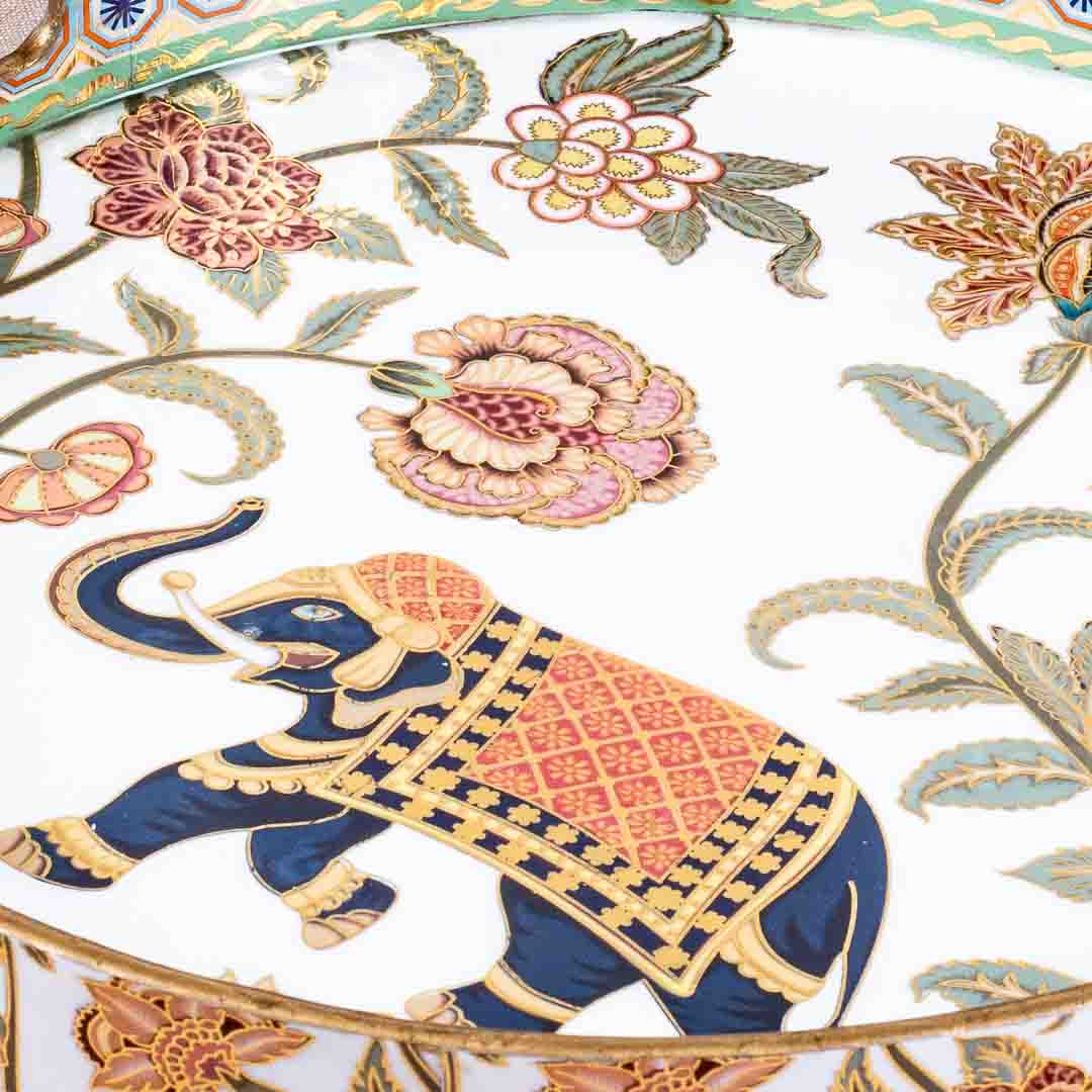 Premium Elephant Mdf Round Tray Design Three 13 inch Round