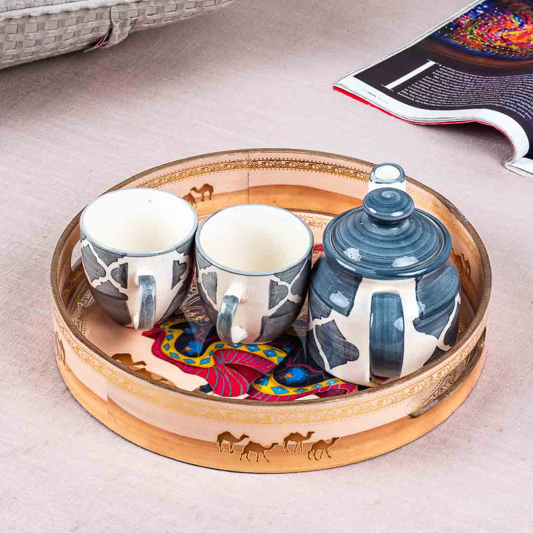 Premium Rani Mdf Round Tray Design Eight 11 Inch Round