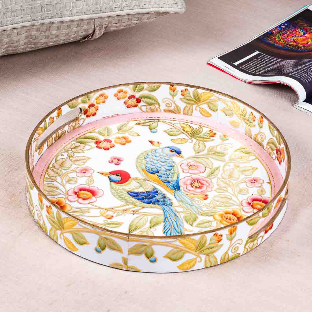 Premium Elephant Mdf Round Tray Design Four 13 inch Round