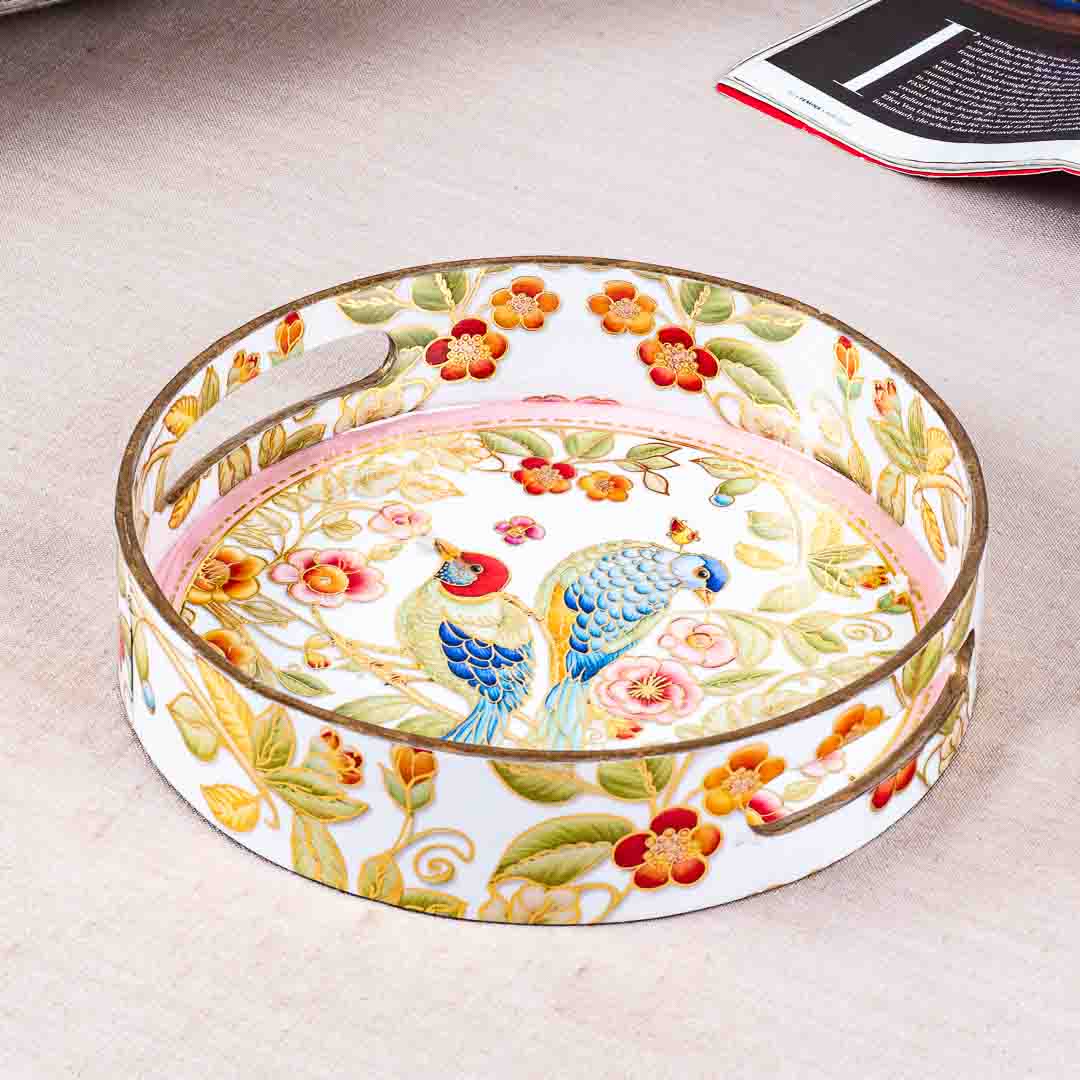 Premium Pair Baird Mdf Round Tray Design Four