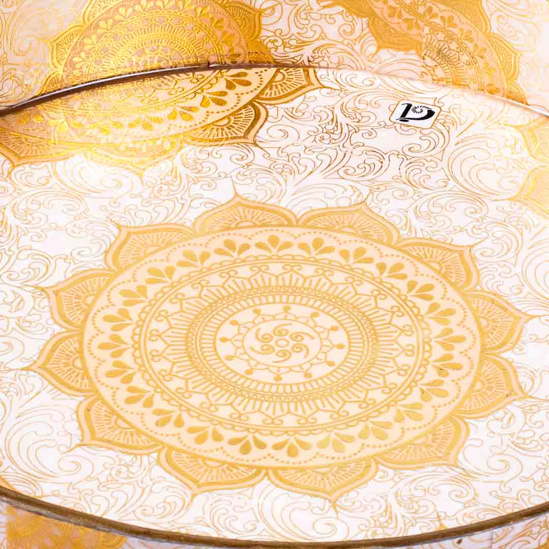 Premium Abstract Gold Mdf Round Tray Design Seven