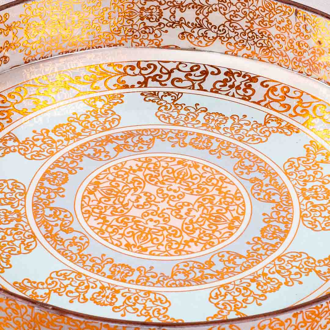 Premium Abstract Gold  Mdf Round Tray Design Six 13 inch Round