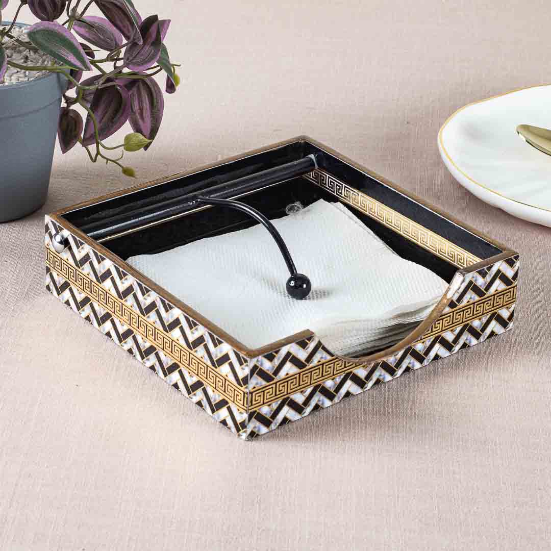 Premium Veda Weave Square Mdf Tissue Holder Design Ten 7.5 IN Square