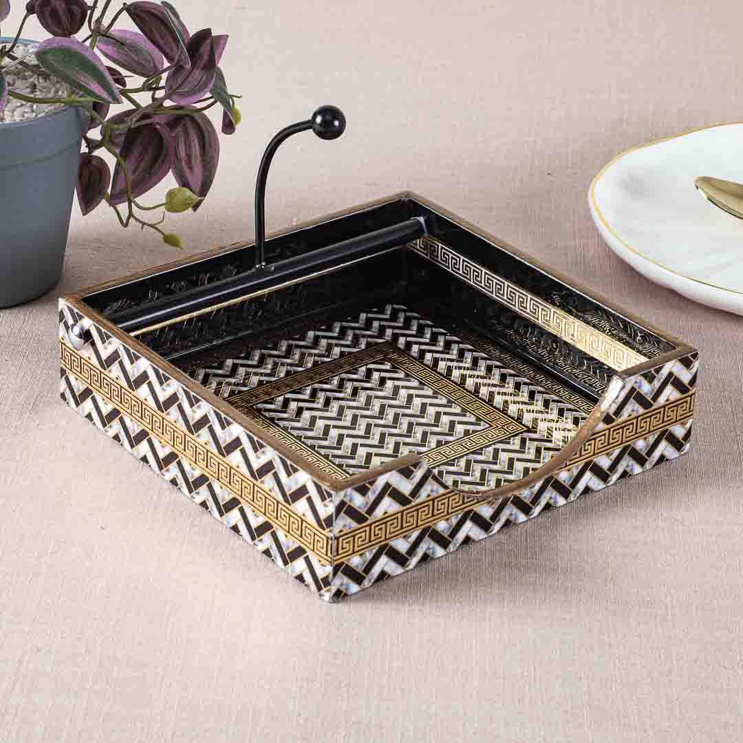 Premium Veda Weave Square Mdf Tissue Holder Design Ten 7.5 IN Square