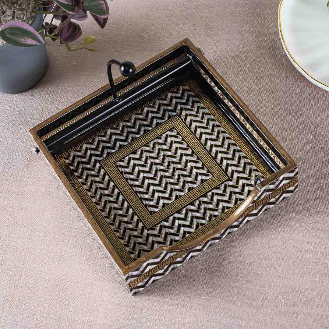 Premium Veda Weave Square Mdf Tissue Holder Design Ten 7.5 IN Square