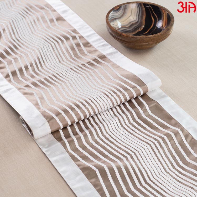 White Untwining Lines Table Runner (13x48) Inch