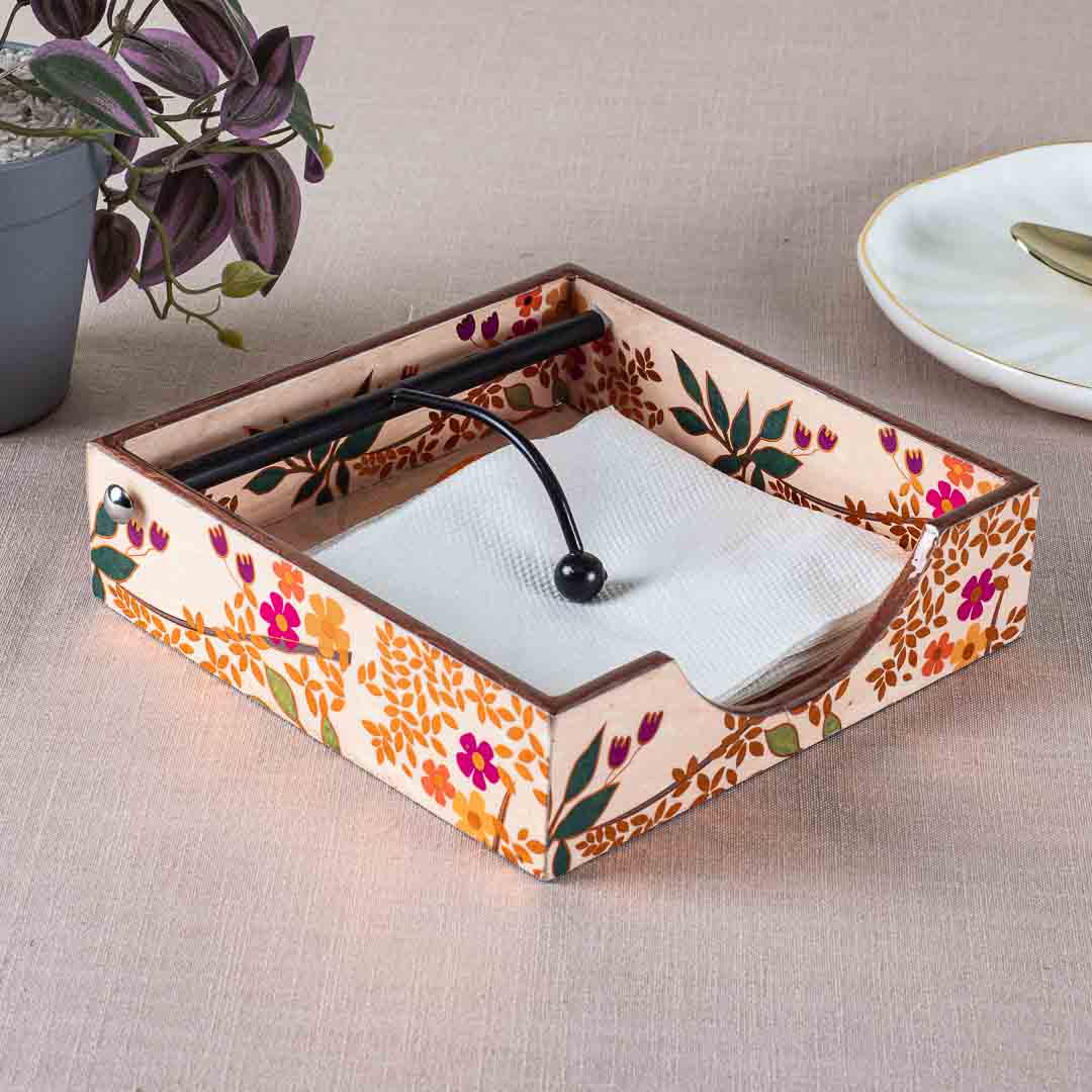 Premium Abstract Love Bird Square Mdf Tissue Holder Design Nine 7.5 IN Square