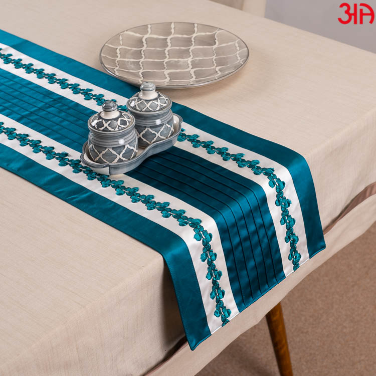Blue And White Oriental Table Runner (13x48) Inch
