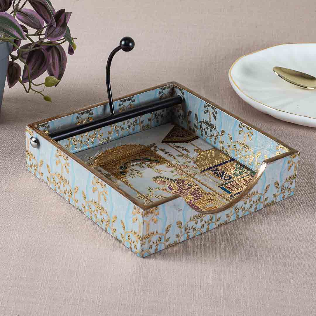 Premium Mughal Square Mdf Tissue Holder Design Two 7.5 IN Square
