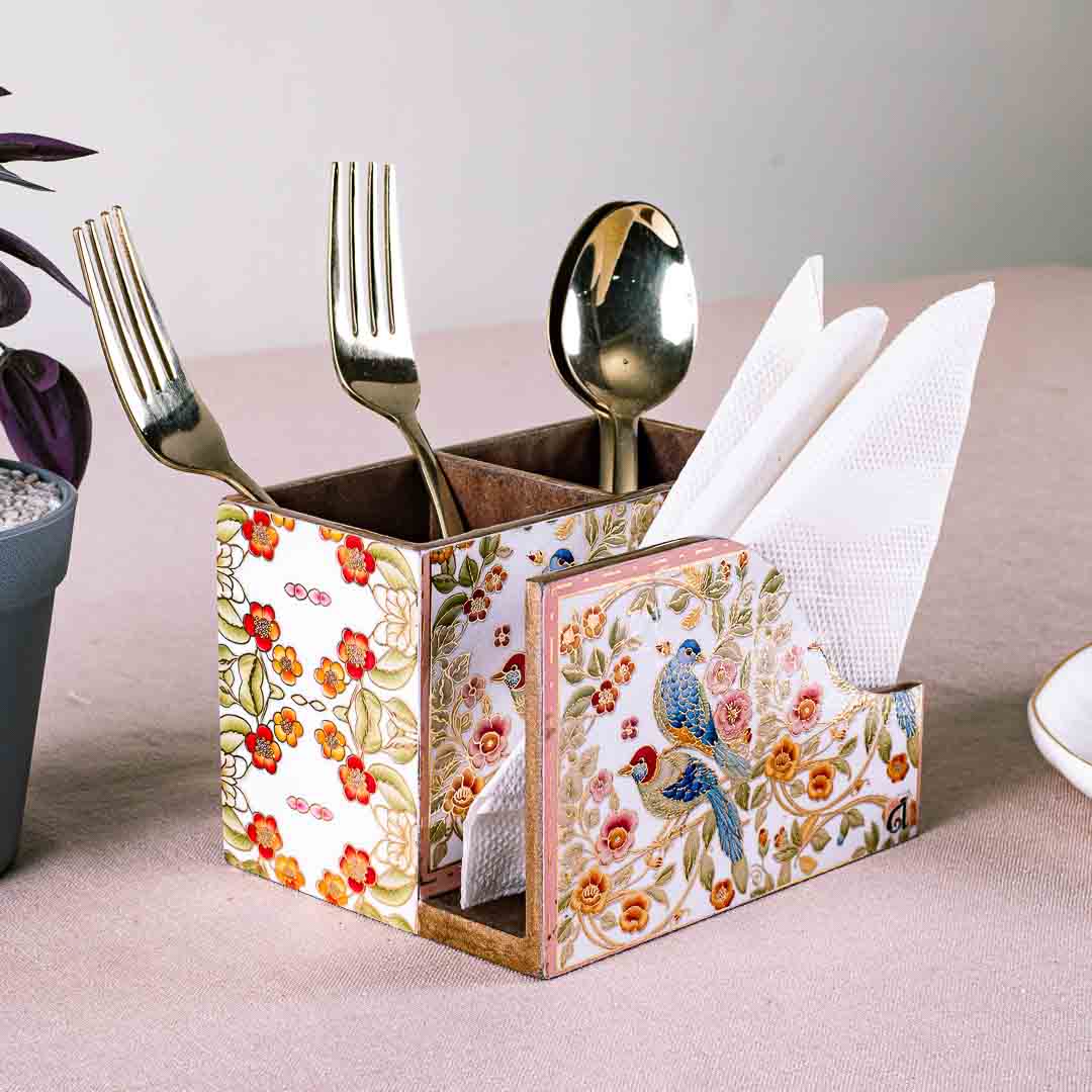 Premium Baird Mdf Cutlery Npk Holder Design Four 6X4.5X4 Inch