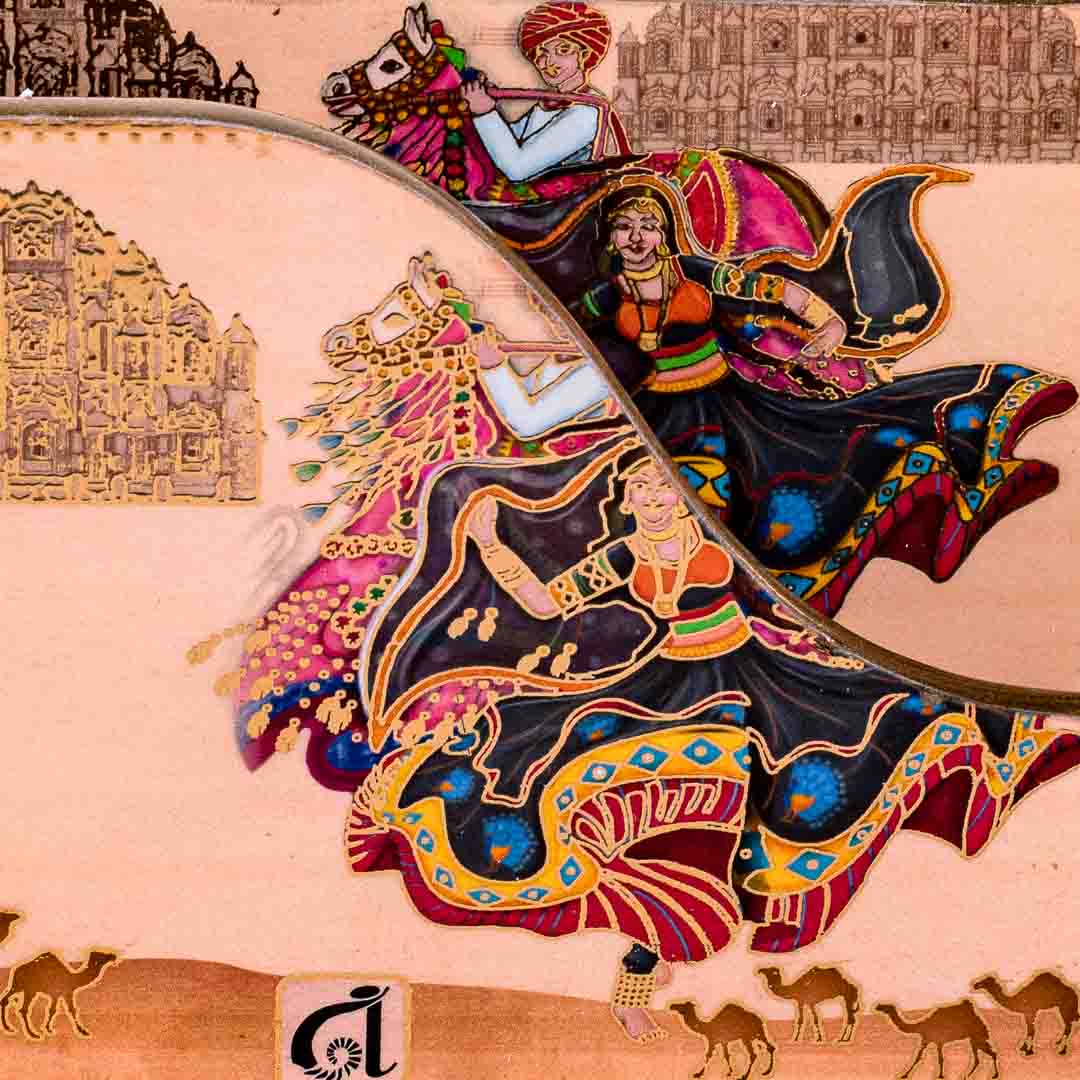 Premium Rajasthani Mdf Cutlery Npk Holder Design Eight 6X4.5X4 Inch