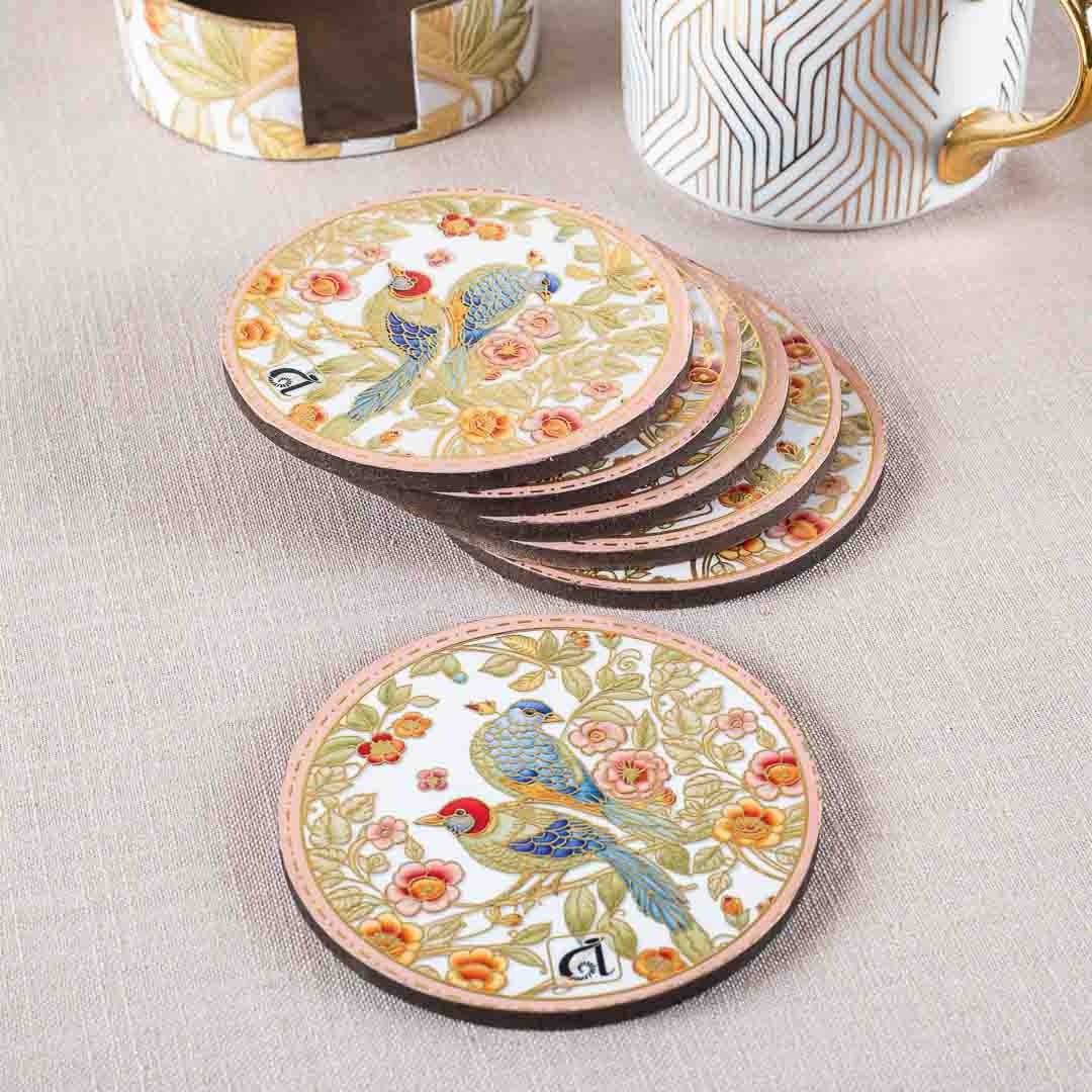 Premium Baird Mdf Printed Coaster (06 Pcs Set) Design Four