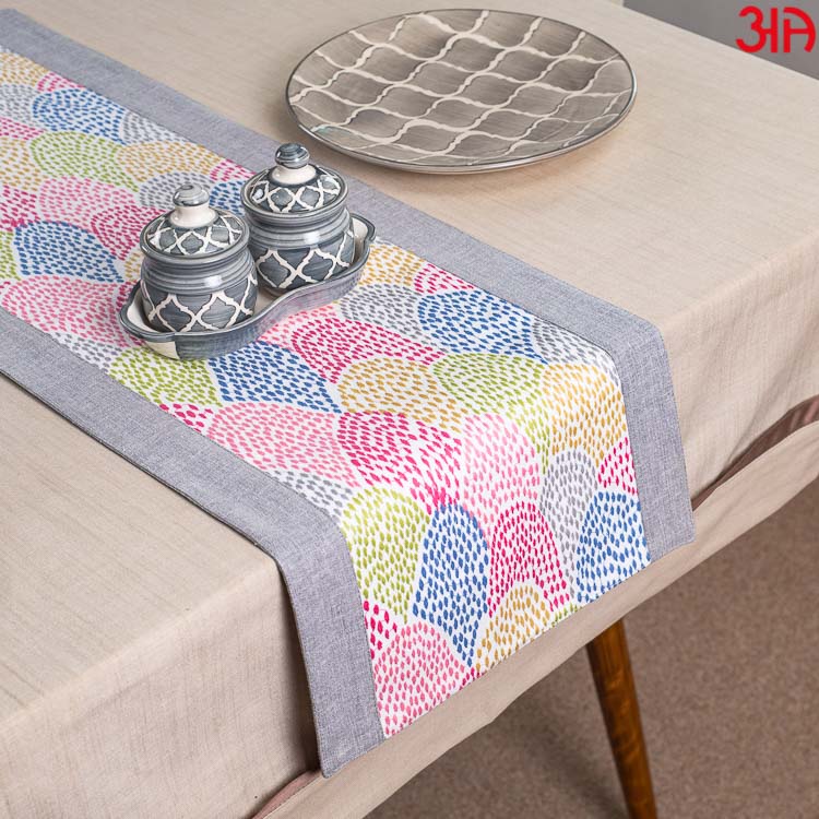 Multi Colour Cotton Jaquard Table Runner (13x36) Inch