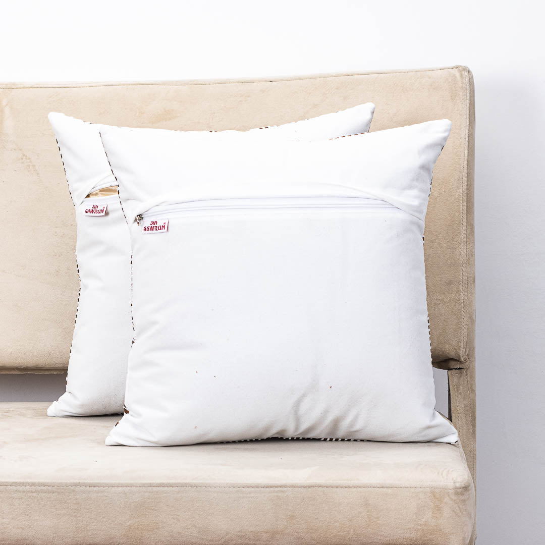 Premium White Copper Velvet Sunfoil  Handwork Cushion Cover