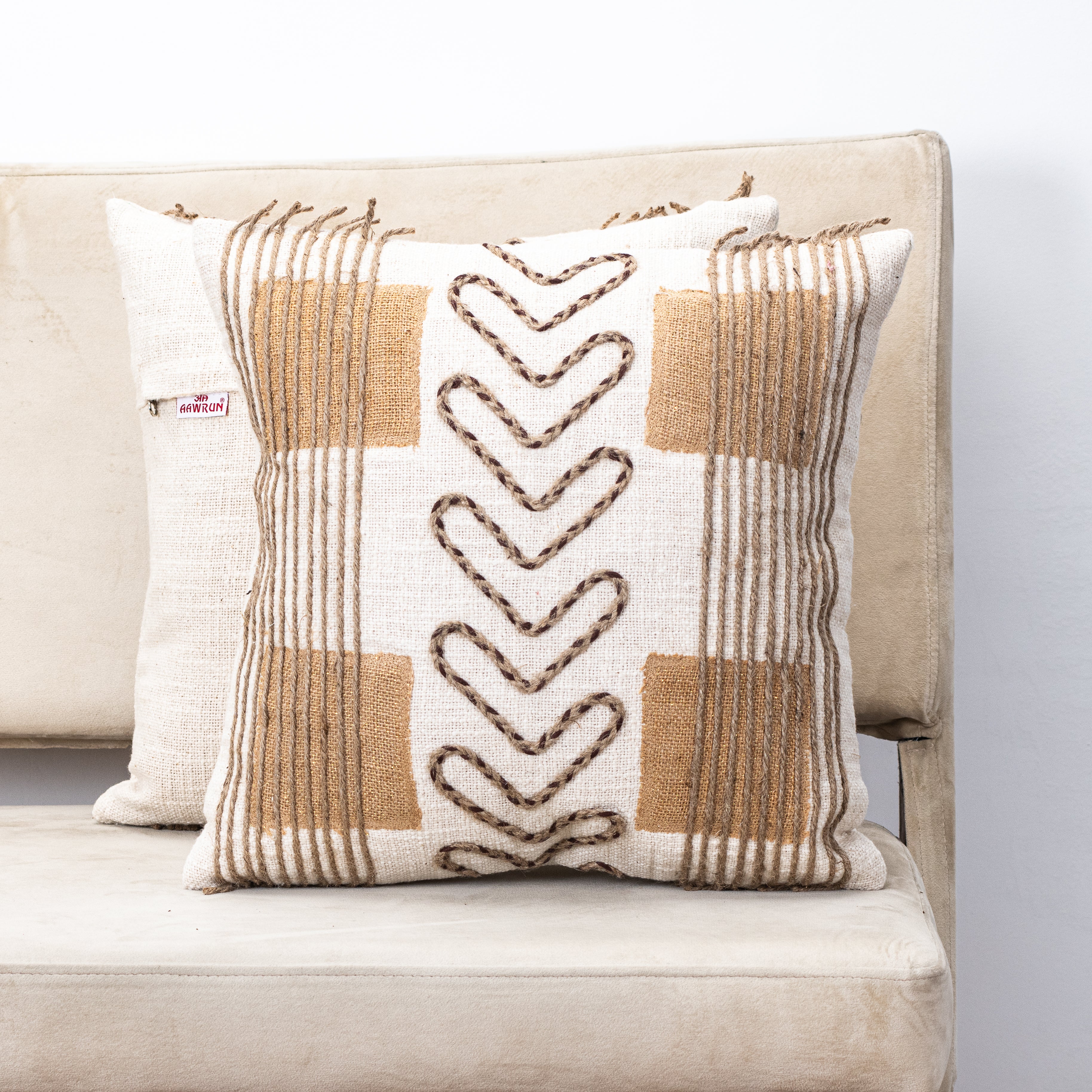 Premium New Jute Fashion Cushion Cover Design One