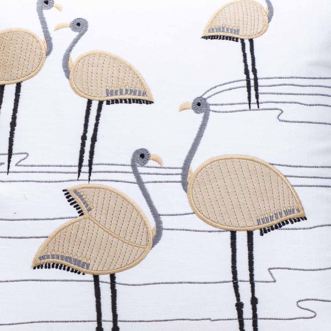 Premium Flamingo Cotton Emb&