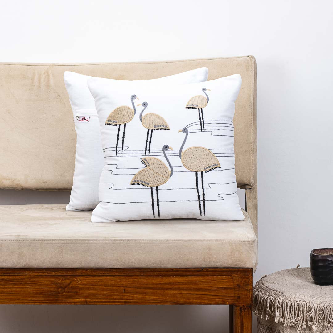 Premium Flamingo Cotton Emb&