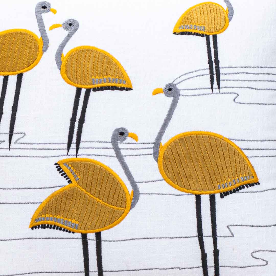 Premium Flamingo Cotton Emb&