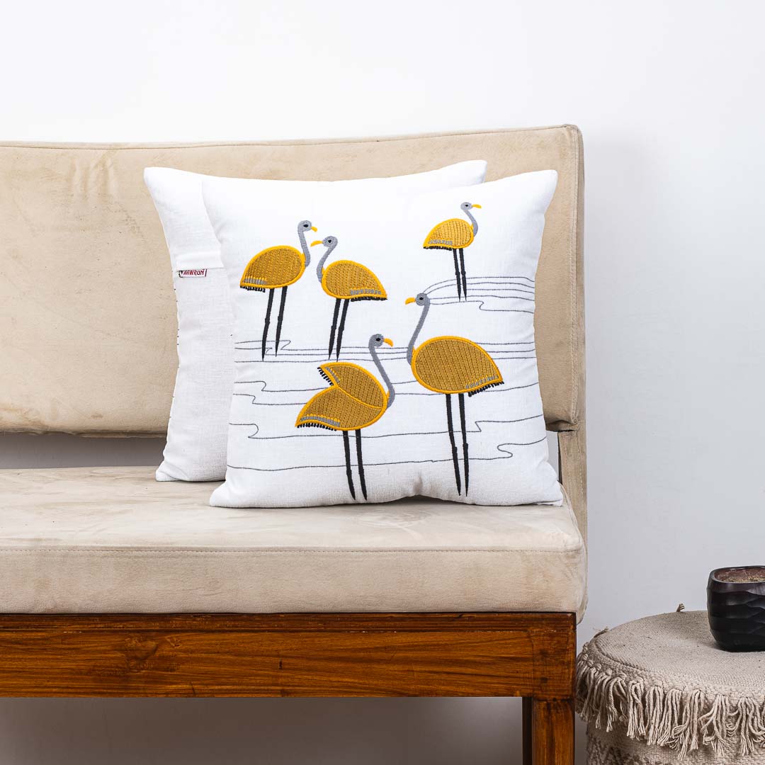 Premium Flamingo Cotton Emb&