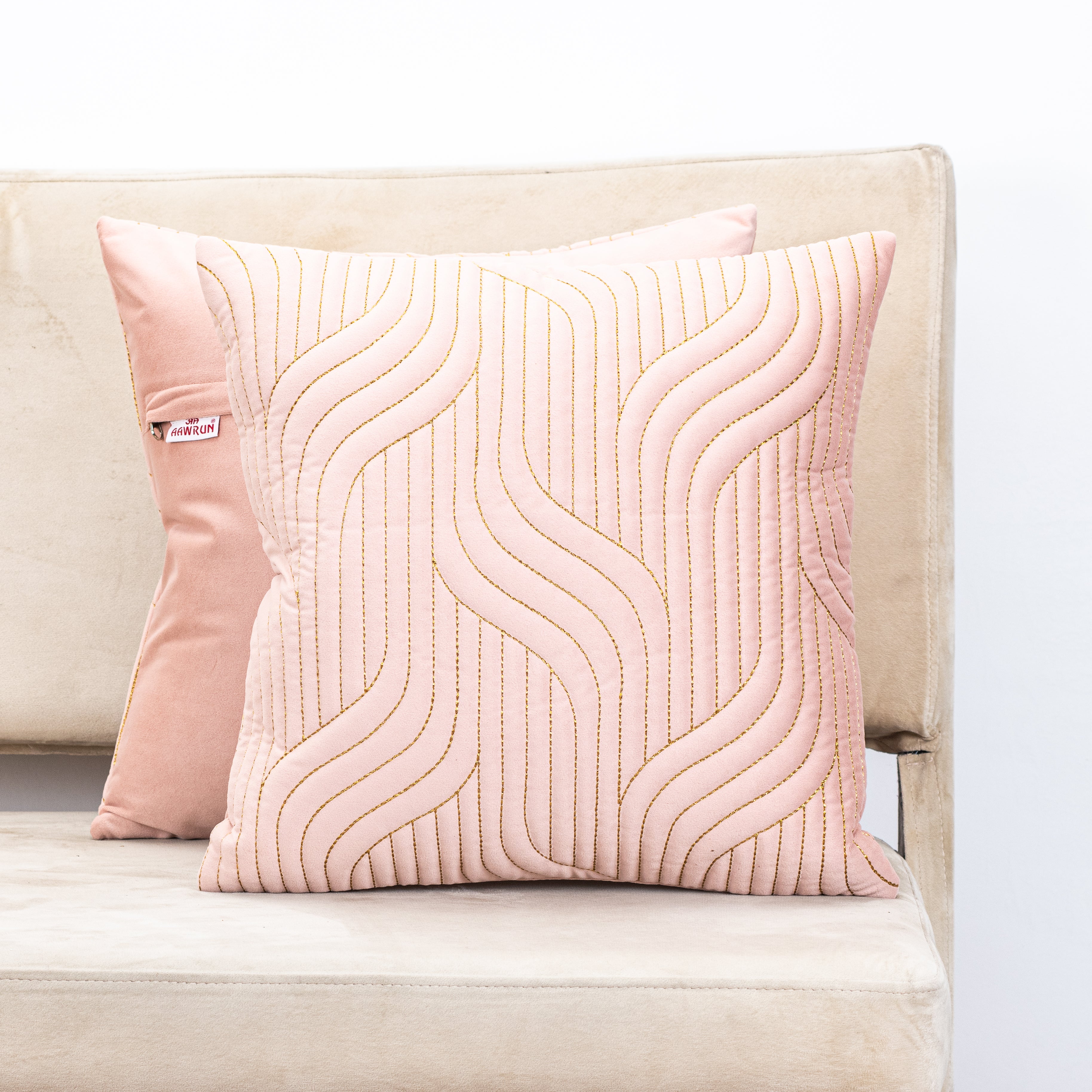 Vapour Pattern Zari Velvet Cushion Covers