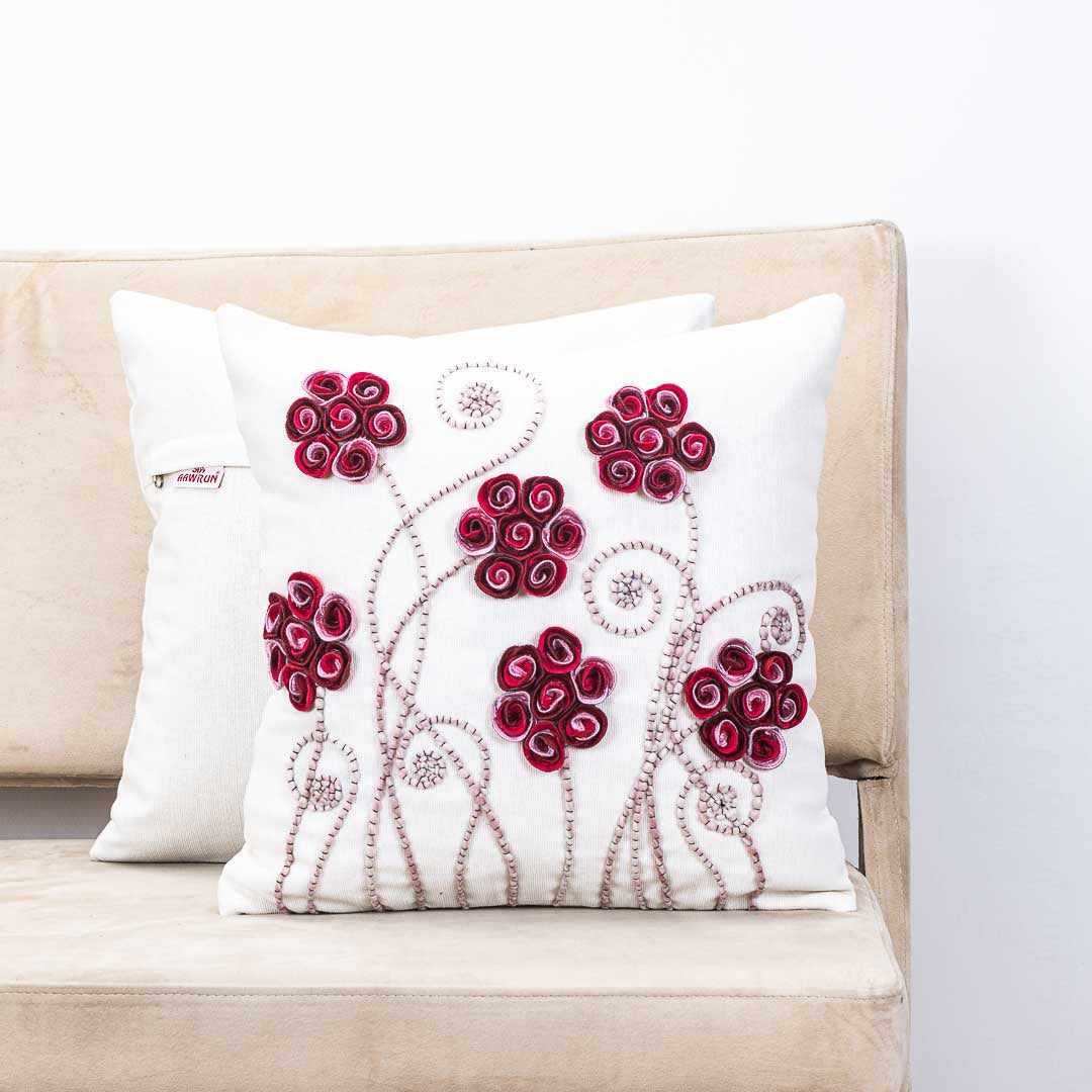 Premium Rosette Royal Cushion Cover