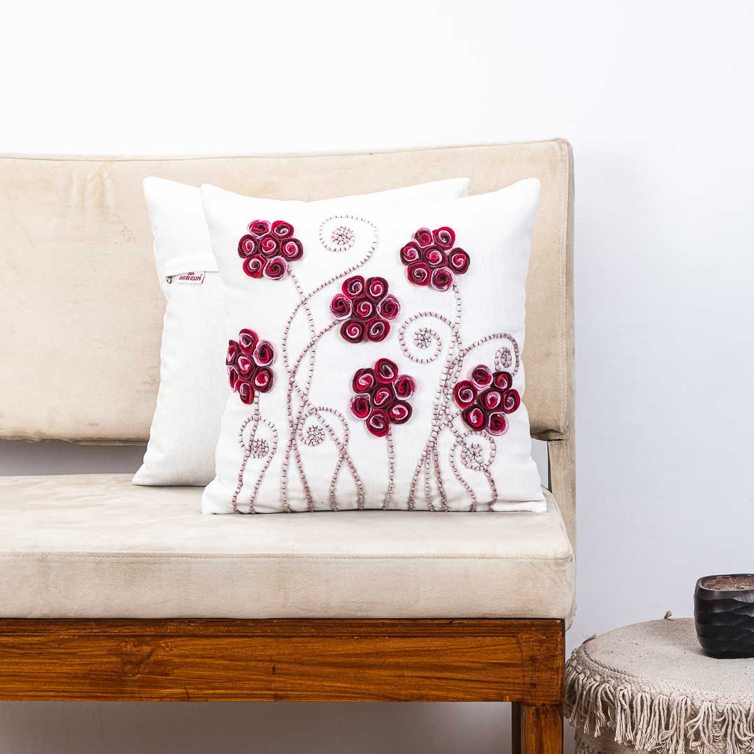 Premium Rosette Royal Cushion Cover