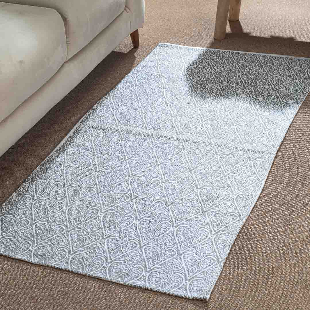 Premium Grey Geometric Rug Design Six 74x144 cm