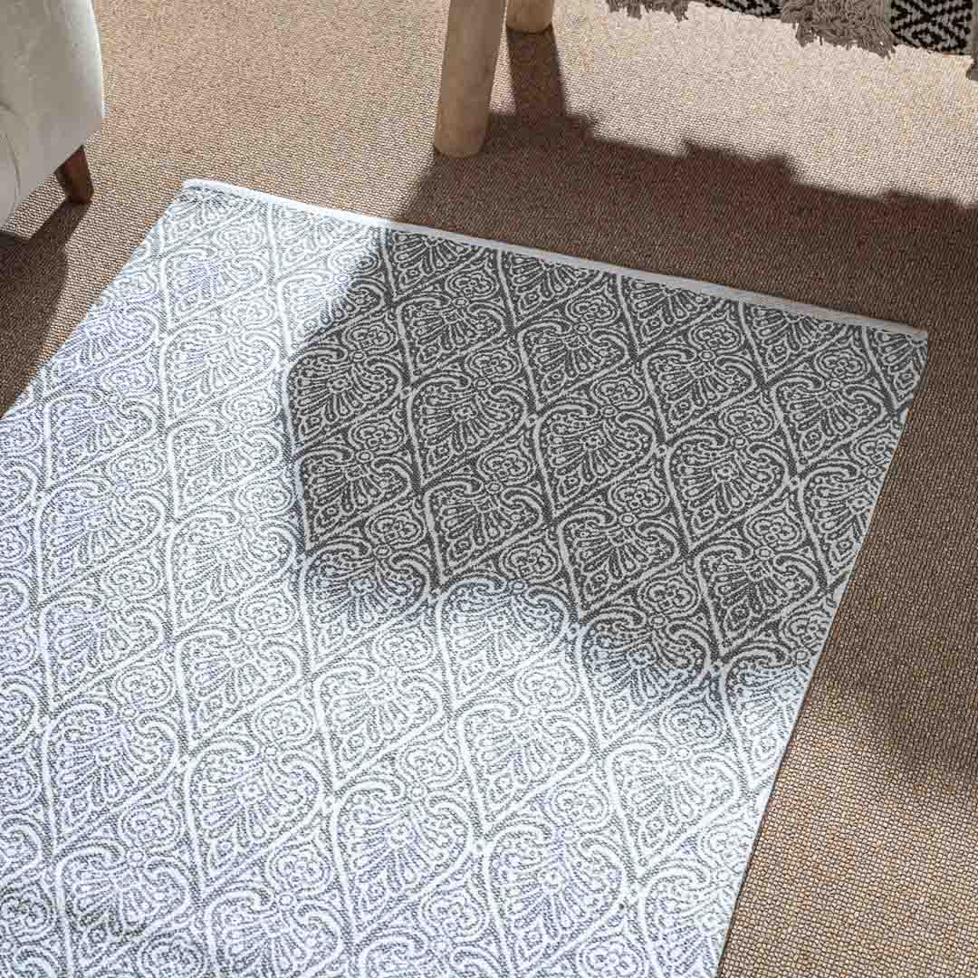 Premium Grey Geometric Rug Design Six 74x144 cm