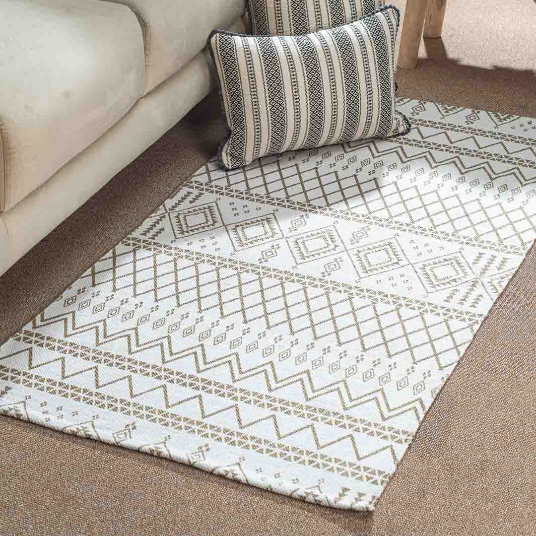 Premium White Copper Rug Design One 74x144 cm