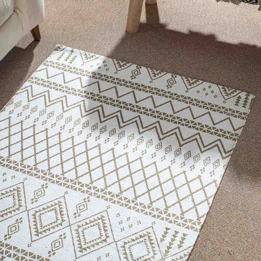Premium White Copper Rug Design One 74x144 cm