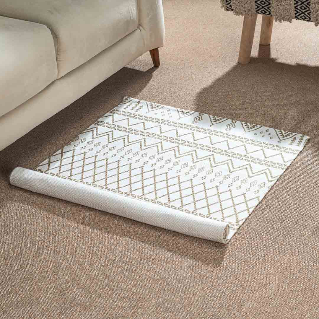 Premium White Copper Rug Design One 74x144 cm