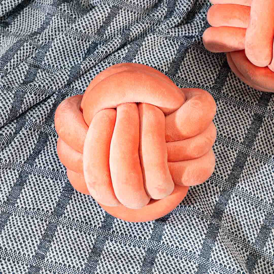 Premium Velvet Knot Ball Cushion Cover With Cushion