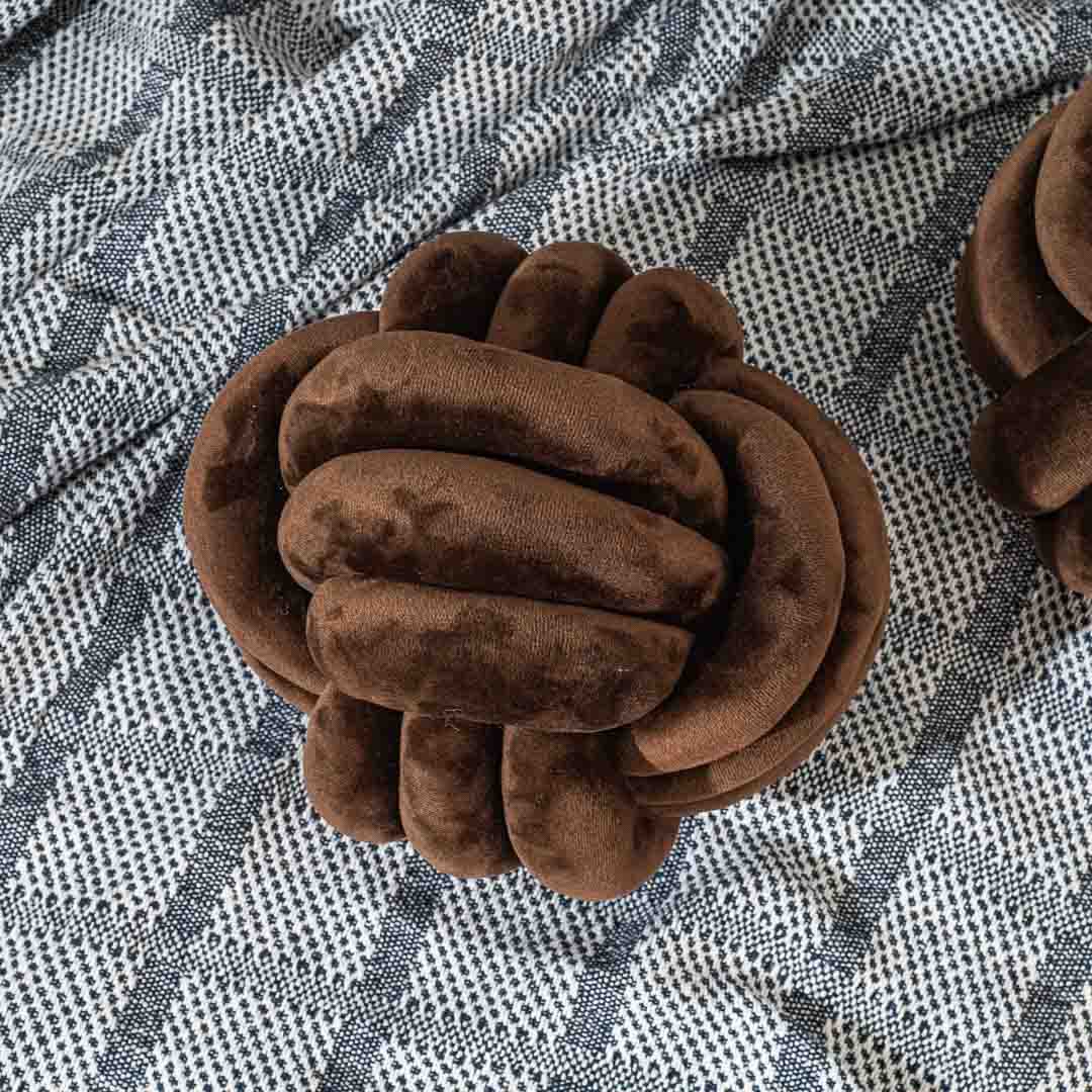 Premium Velvet Knot Ball Cushion Cover With Cushion